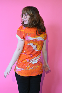 Landscape Tulip Sleeve Tee in Warm Tones