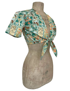 Scout 1940s Mint Tiki Patchwork Daisy Crop Top