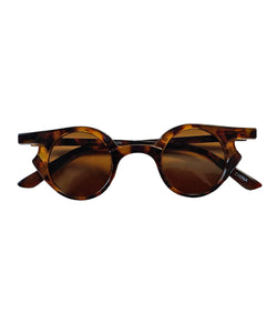 Tortoise Brown 1930s Small Frame Unique Round Sunglasses