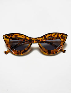 Tortoise Brown Funky 50s Cat Eye Retro Sunglasses