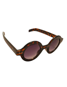 Tortoise Brown 1940s Style Perfect Circle Sunglasses