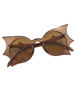 Translucent Brown Gothic Chic Oversized Retro Sunglasses