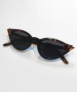 Wing Tip Tortoise Brown Cat Eye Sunglasses