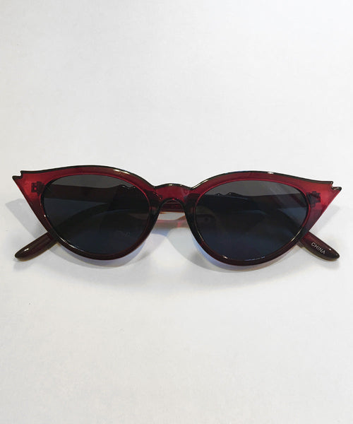 Wing Tip Classic Deep Wine Cat Eye Sunglasses