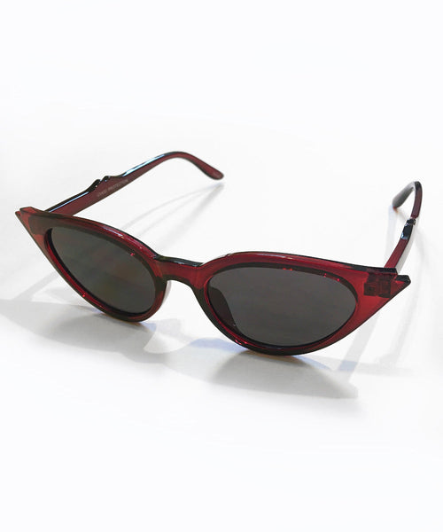 Wing Tip Classic Deep Wine Cat Eye Sunglasses